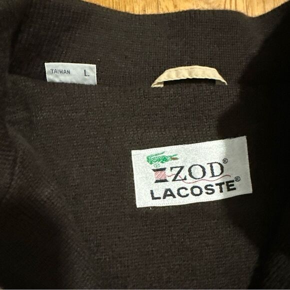 Lacoste Men's Tan bomber Jacket 1/4 zip vintage sz Large - Picture 13 of 15